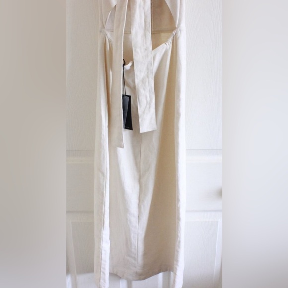 Brand New SIR Linen Ruffle Sleeve Midi Cut Out Dress, Size AU 0 / US 2 - Picture 6 of 8